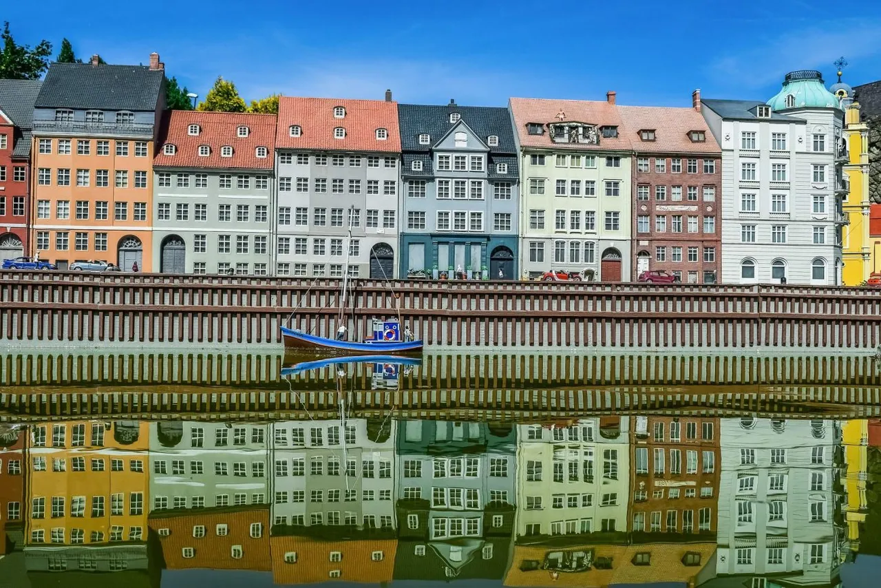 Colourful Copenhagen waterfront buildings