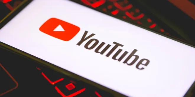YouTube logo on a mobile screen